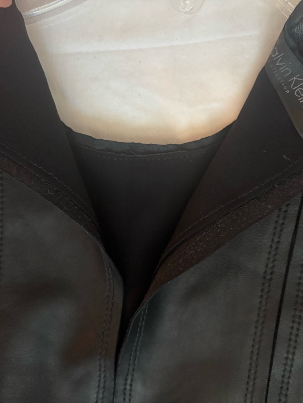 Calvin Klein Collection rare 2017 leather/silk paneled sleeveless top - Picture 8 of 12